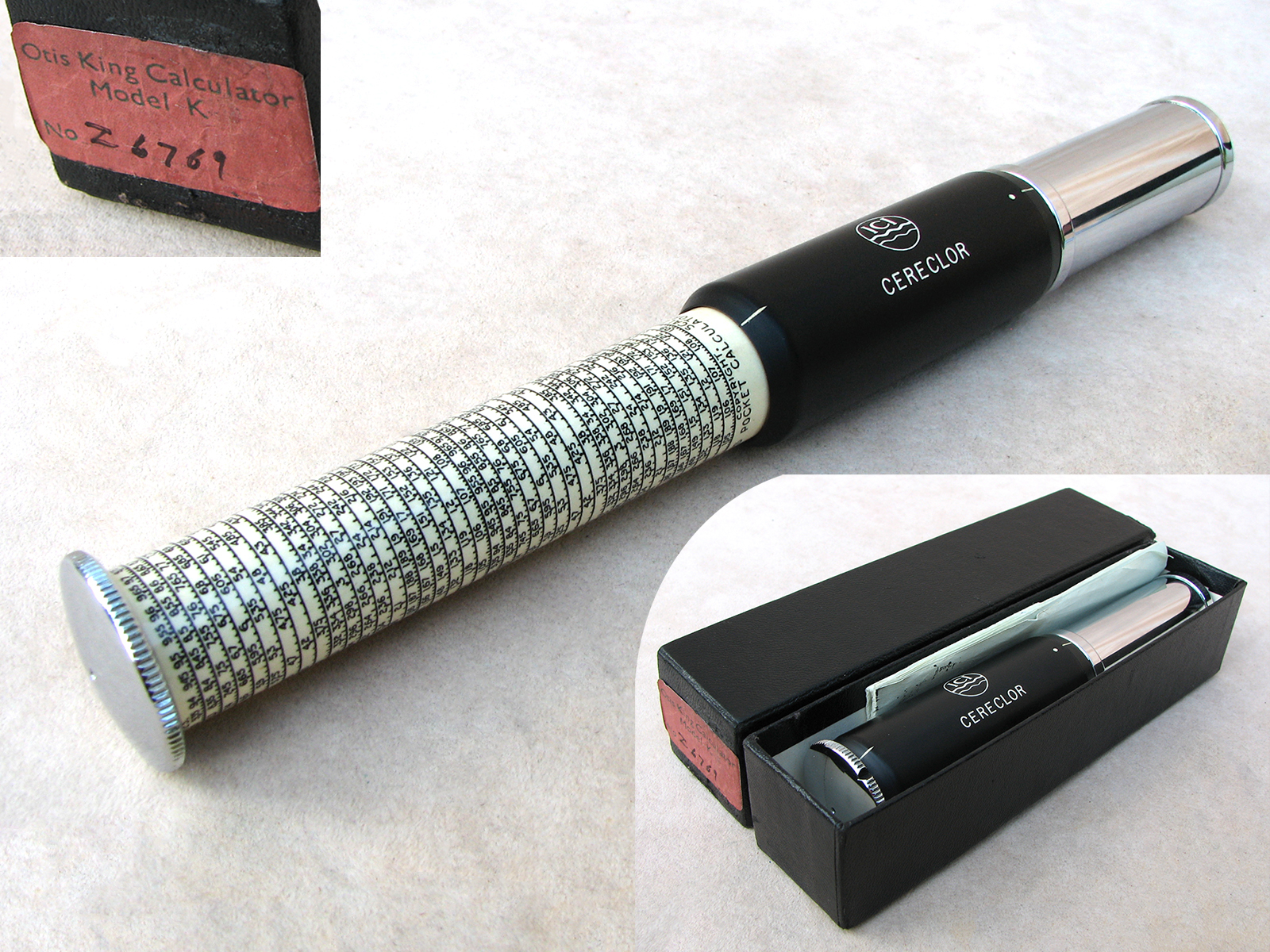 1960's Otis King Model K Type C sliderule engraved CERECLOR ICI